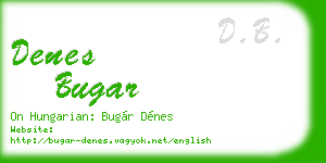 denes bugar business card